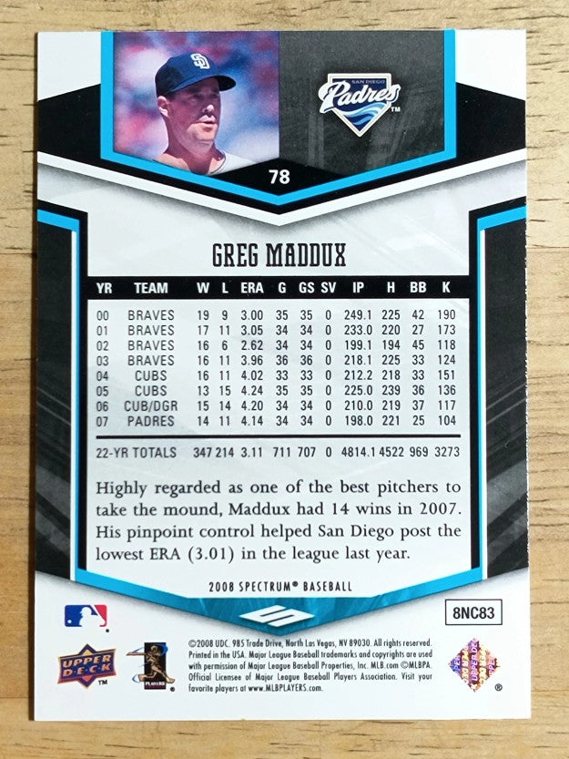 2008 Upper Deck Spectrum #78 Greg Maddux
