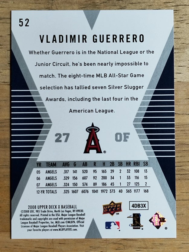2008 Upper Deck X #52 Vladimir Guerrero