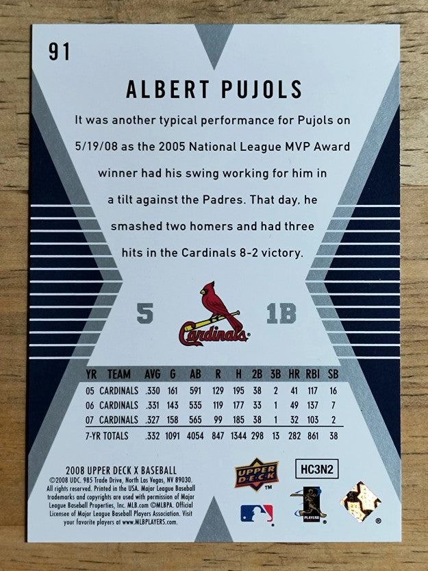 2008 Upper Deck X #91 Albert Pujols