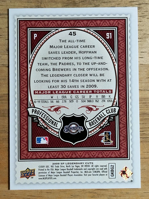 2009 SP Legendary Cuts #45 Trevor Hoffman