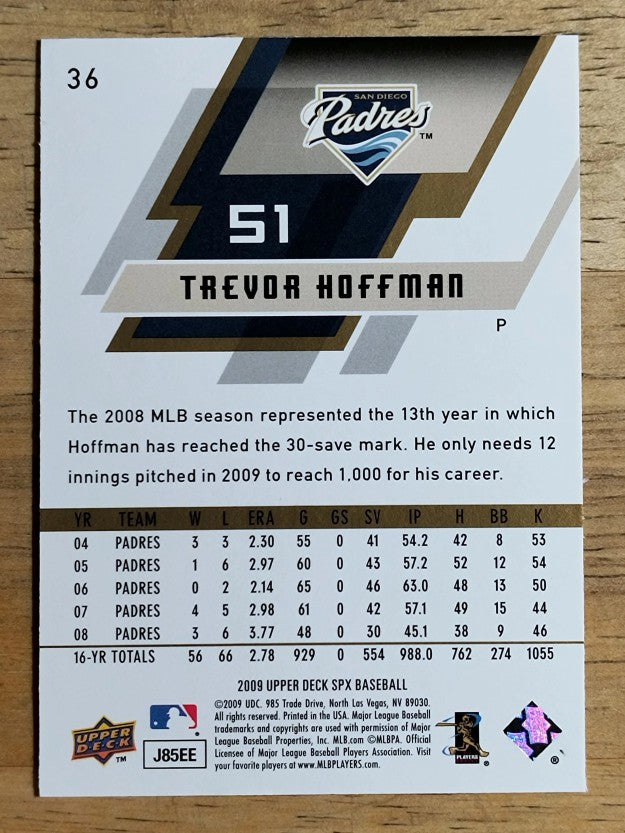 2009 SPx #36 Trevor Hoffman