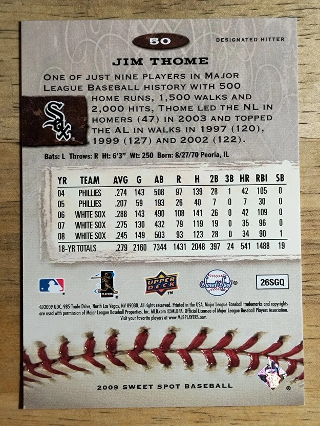 2009 Sweet Spot #50 Jim Thome