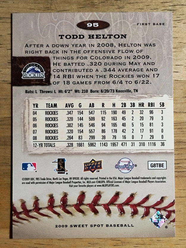 2009 Sweet Spot #95 Todd Helton