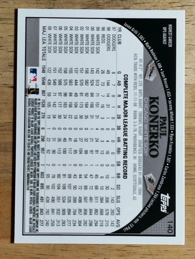 2009 Topps Chrome #140 Paul Konerko