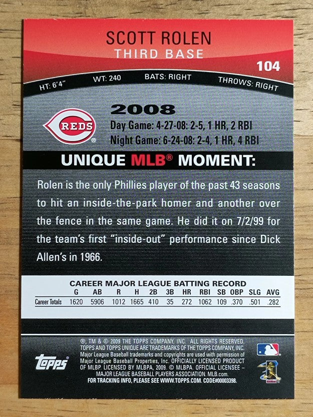 2009 Topps Unique #104 Scott Rolen