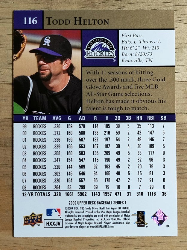 2009 Upper Deck #116 Todd Helton