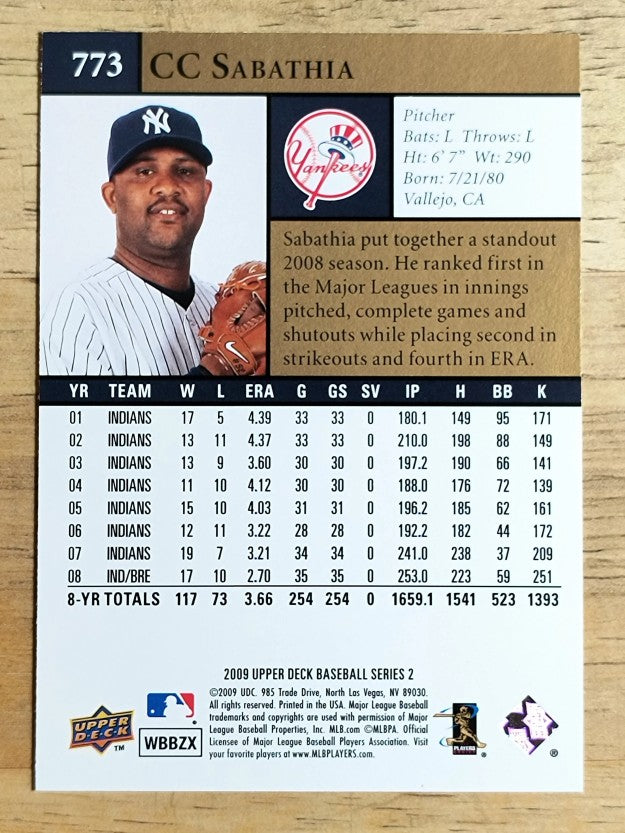 2009 Upper Deck #773 CC Sabathia