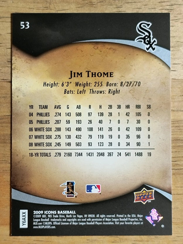 2009 Upper Deck Icons #53 Jim Thome