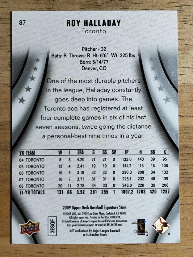 2009 Upper Deck Signature Stars #87 Roy Halladay