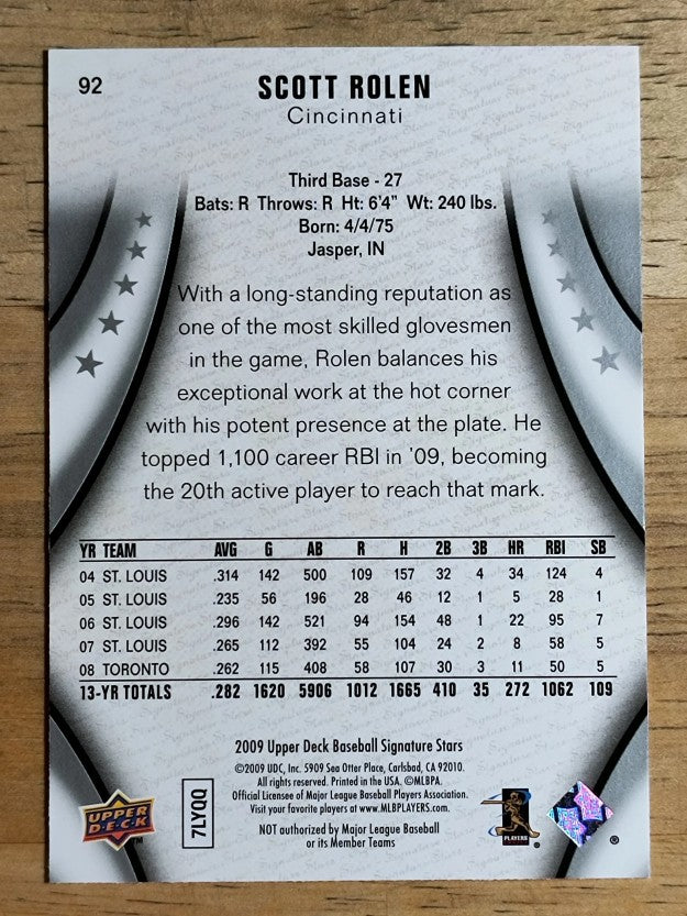 2009 Upper Deck Signature Stars #92 Scott Rolen