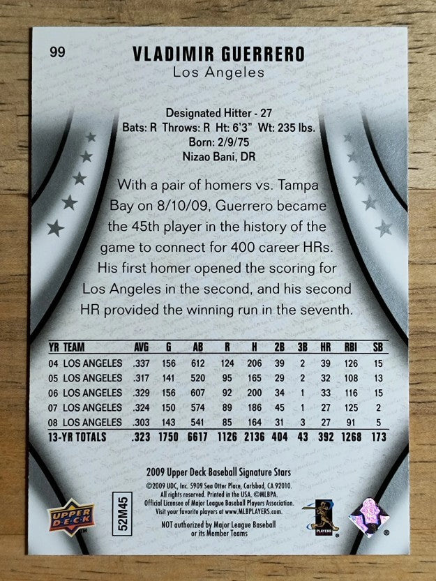 2009 Upper Deck Signature Stars #99 Vladimir Guerrero