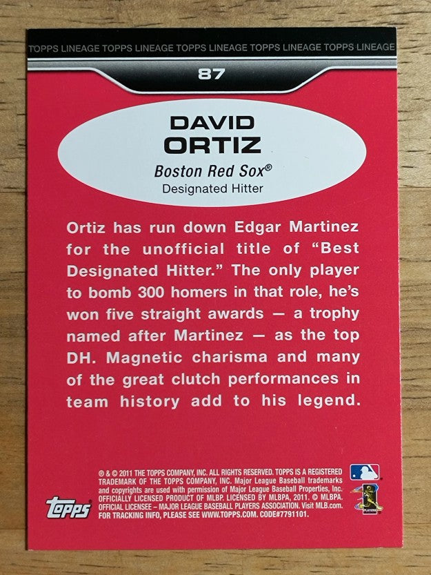 2011 Topps Lineage #87 David Ortiz