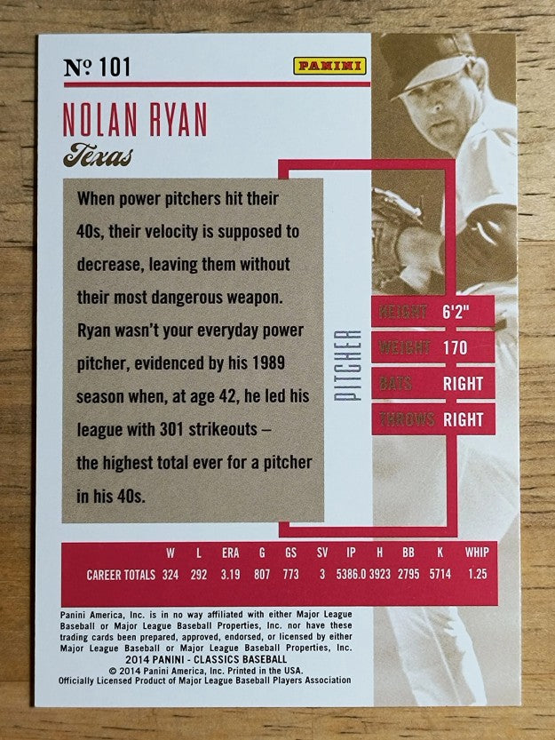 2014 Classics #101 Nolan Ryan