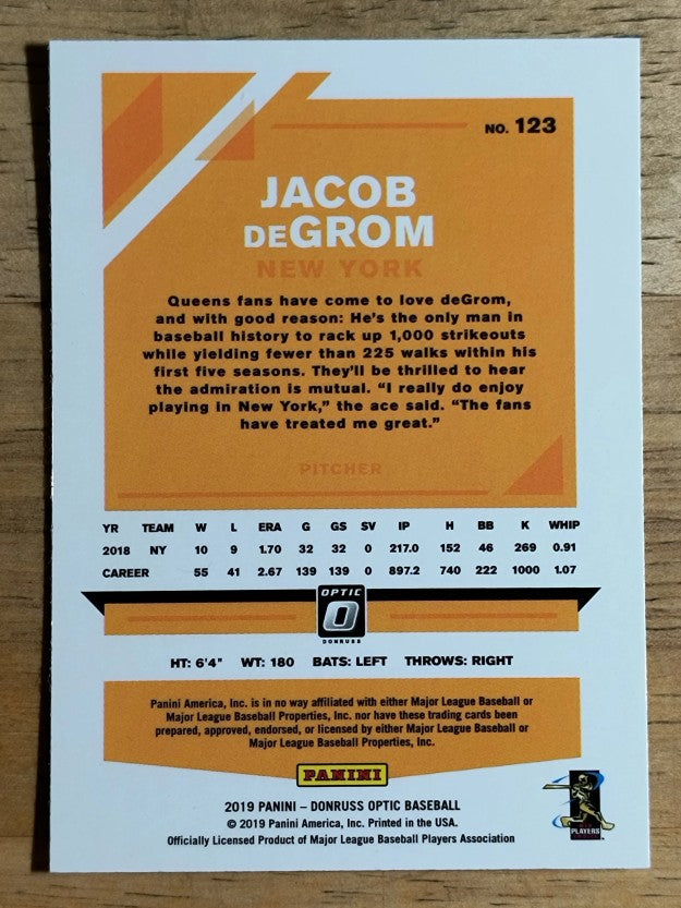2019 Donruss Optic #123 Jacob deGrom