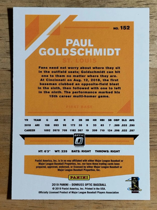 2019 Donruss Optic #152 Paul Goldschmidt