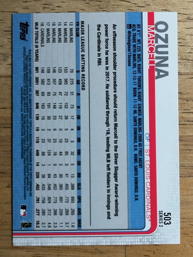 2019 Topps #503 Marcell Ozuna