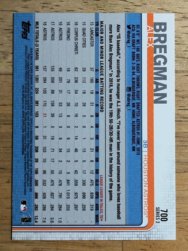 2019 Topps #700 Alex Bregman