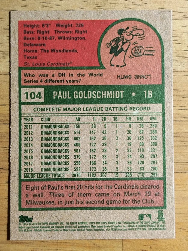 2019 Topps Archives #104 Paul Goldschmidt