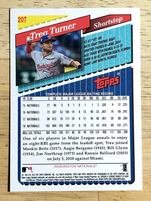 2019 Topps Archives #207 Trea Turner