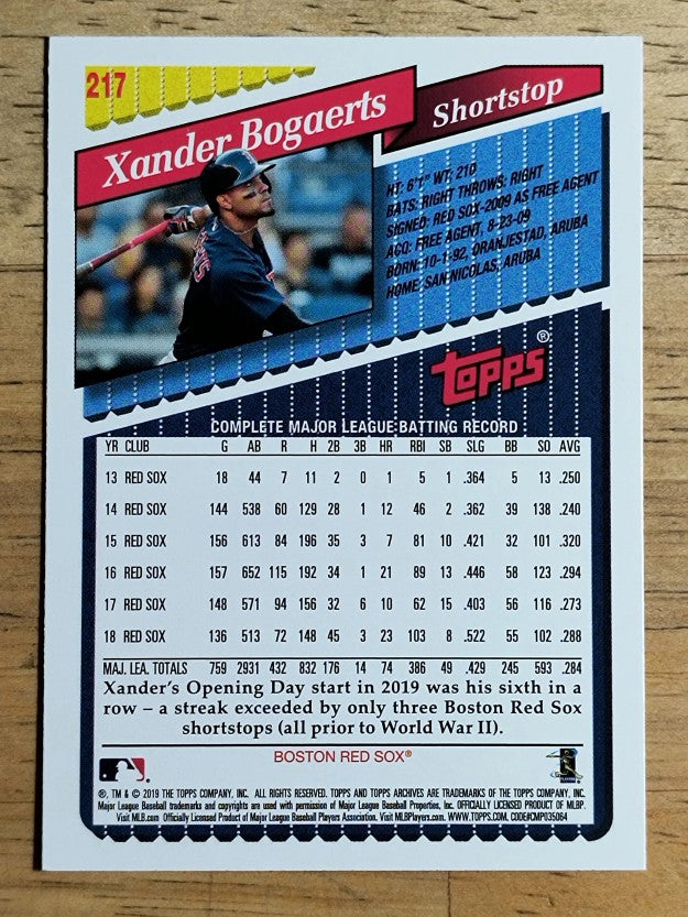 2019 Topps Archives #217 Xander Bogaerts