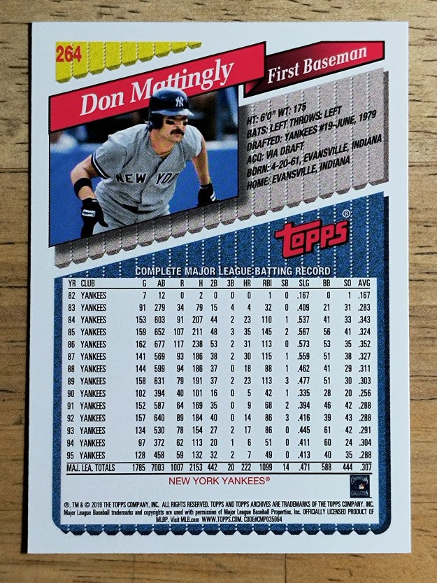 2019 Topps Archives #264 Don Mattingly