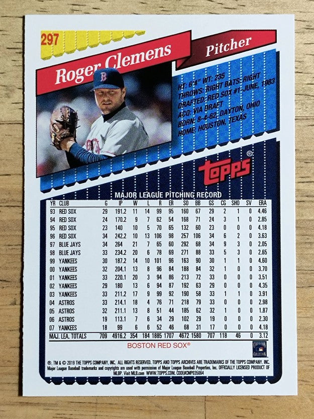 2019 Topps Archives #297 Roger Clemens