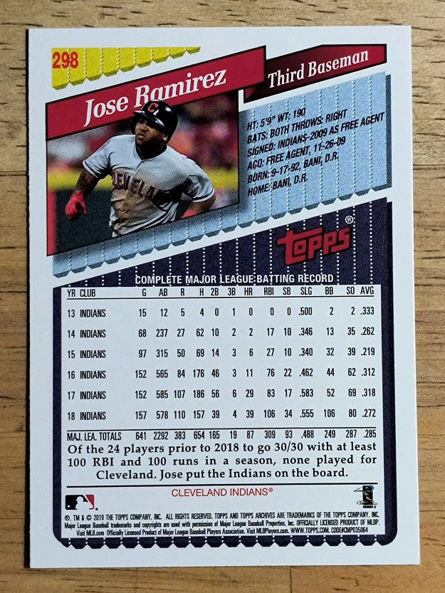 2019 Topps Archives #298 Jose Ramirez
