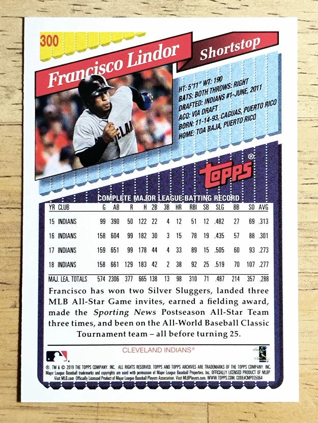 2019 Topps Archives #300 Francisco Lindor