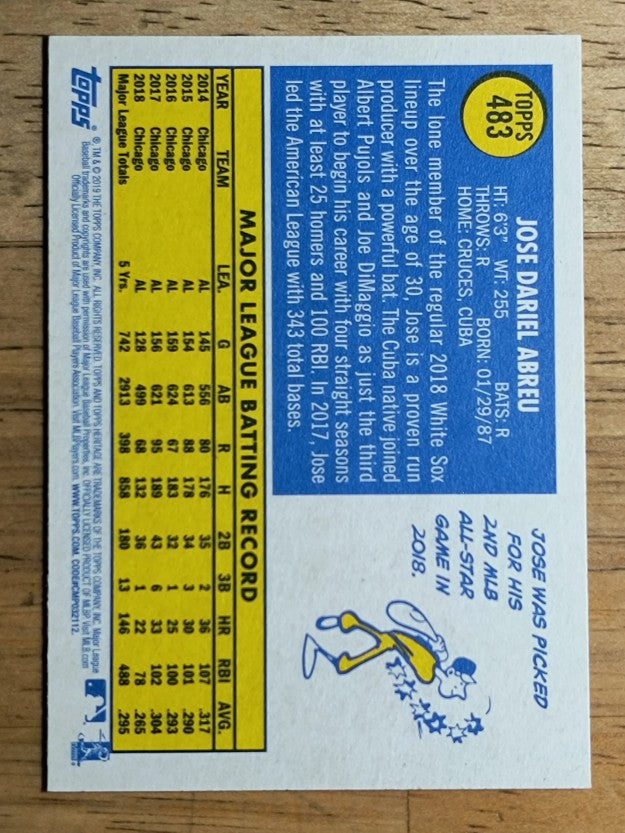 2019 Topps Heritage #483 Jose Abreu SP