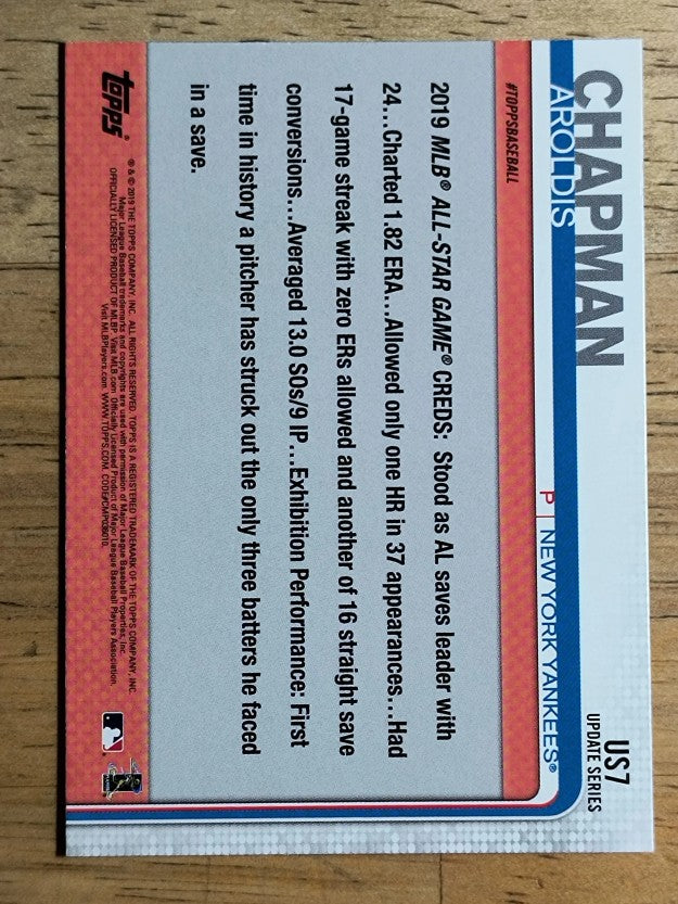 2019 Topps Update #US7 Aroldis Chapman AS