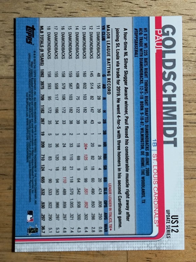 2019 Topps Update #US12 Paul Goldschmidt