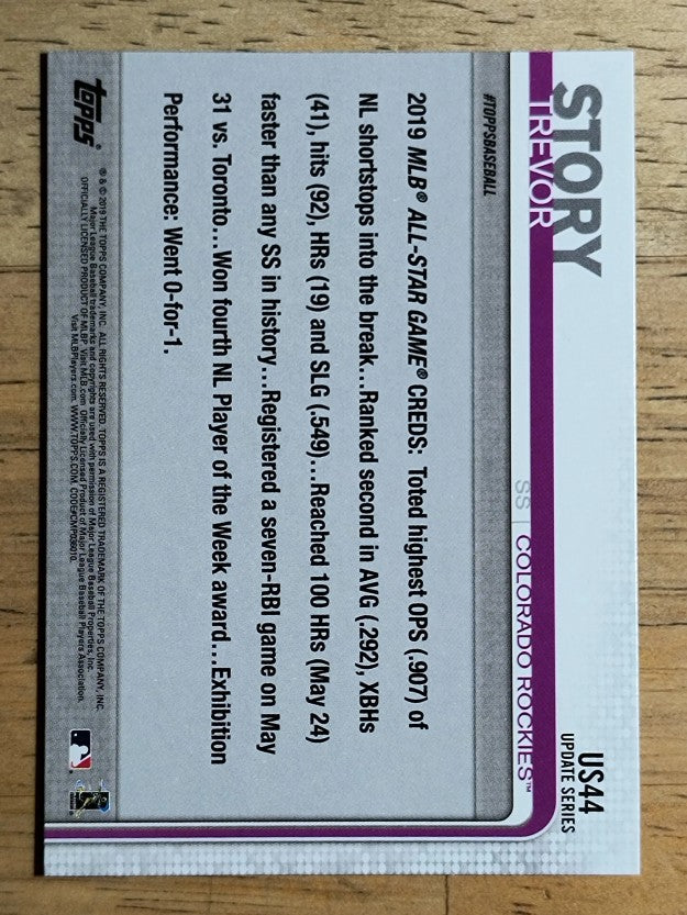 2019 Topps Update #US44 Trevor Story AS