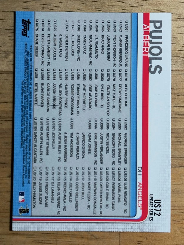 2019 Topps Update #US72 Albert Pujols HL CL