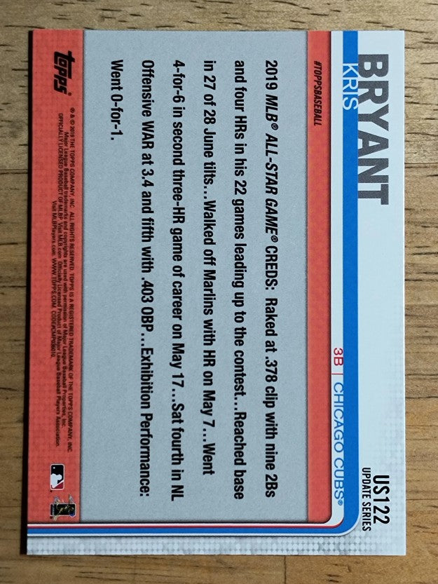2019 Topps Update #US122 Kris Bryant AS