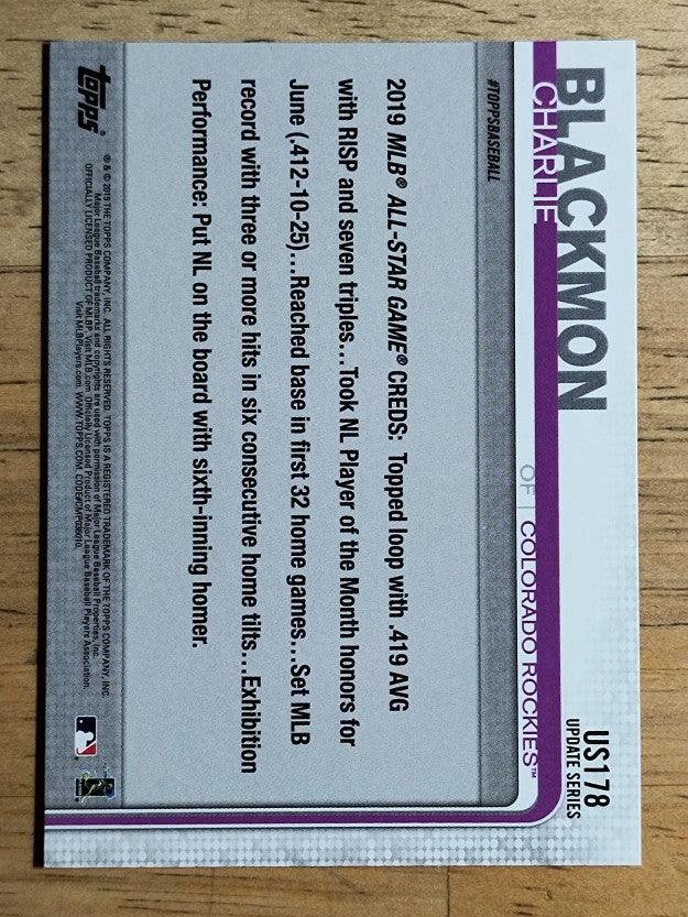 2019 Topps Update #US178 Charlie Blackmon AS