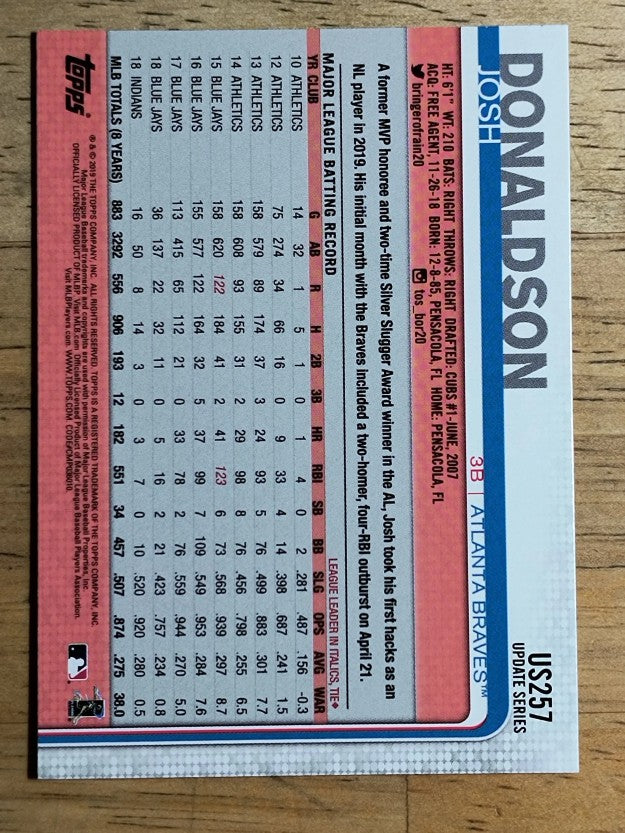 2019 Topps Update #US257 Josh Donaldson