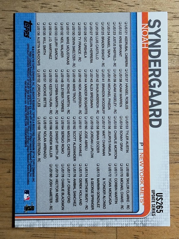 2019 Topps Update #US265 Noah Syndergaard HL CL