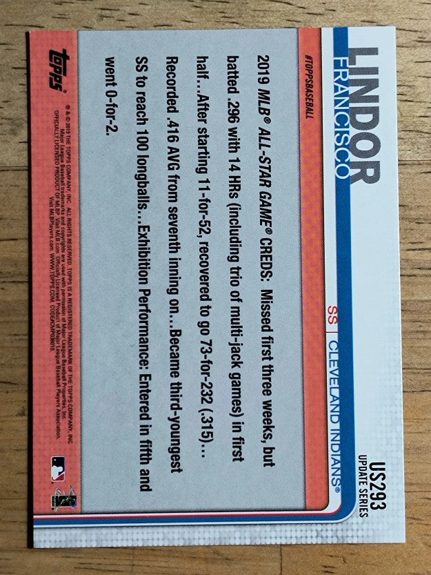 2019 Topps Update #US293 Francisco Lindor AS