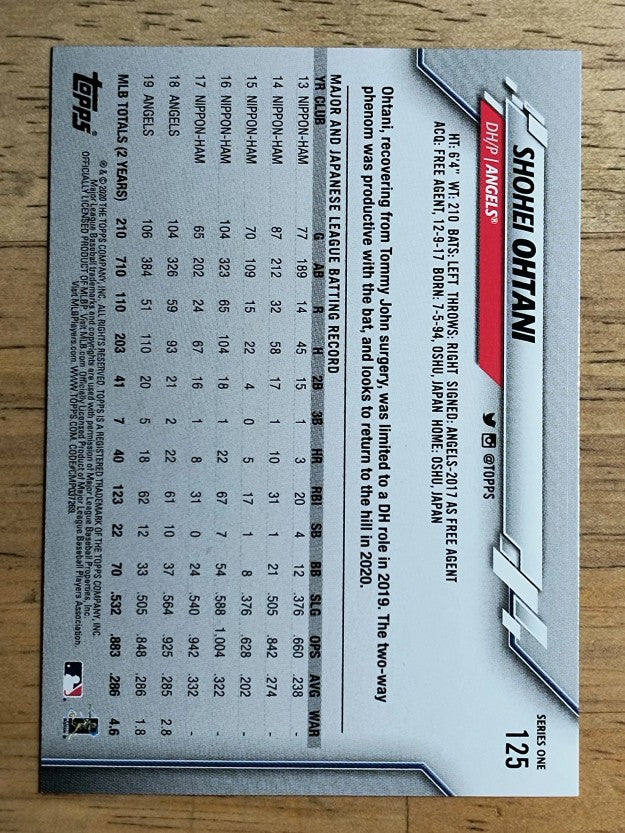 2020 Topps #125 Shohei Ohtani