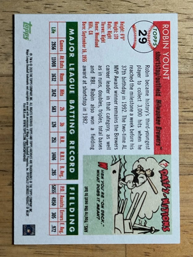 2020 Topps Archives #29 Robin Yount