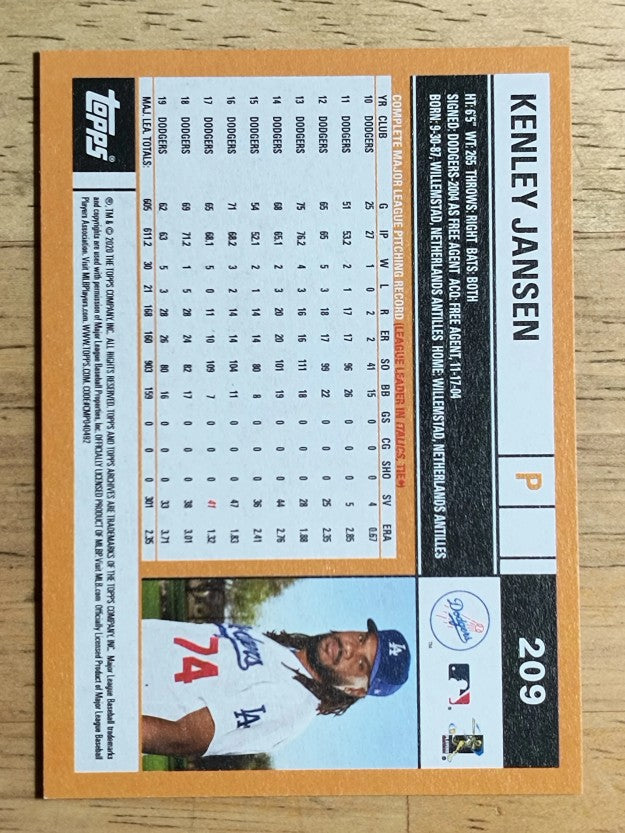 2020 Topps Archives #209 Kenley Jansen