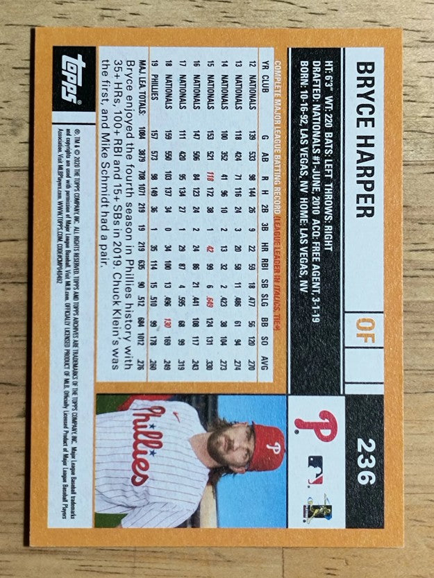 2020 Topps Archives #236 Bryce Harper