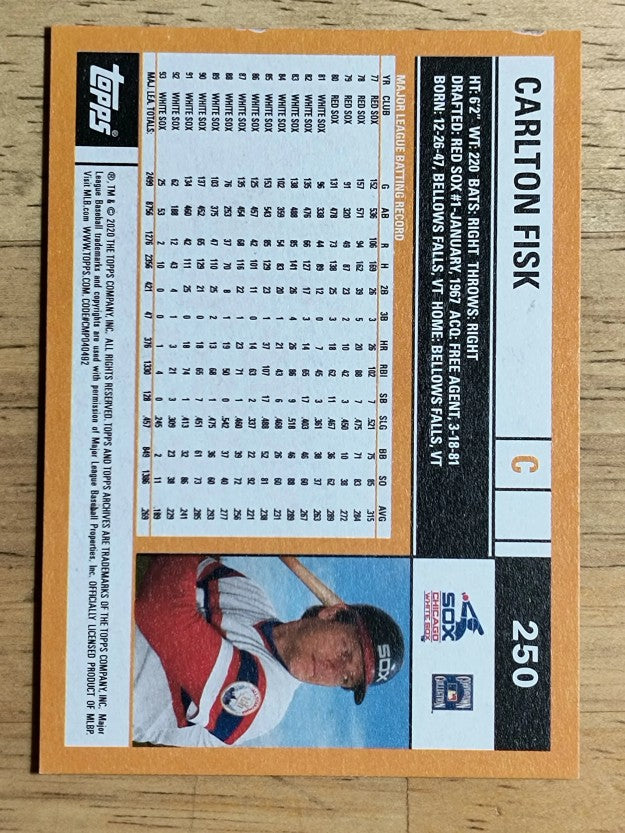 2020 Topps Archives #250 Carlton Fisk