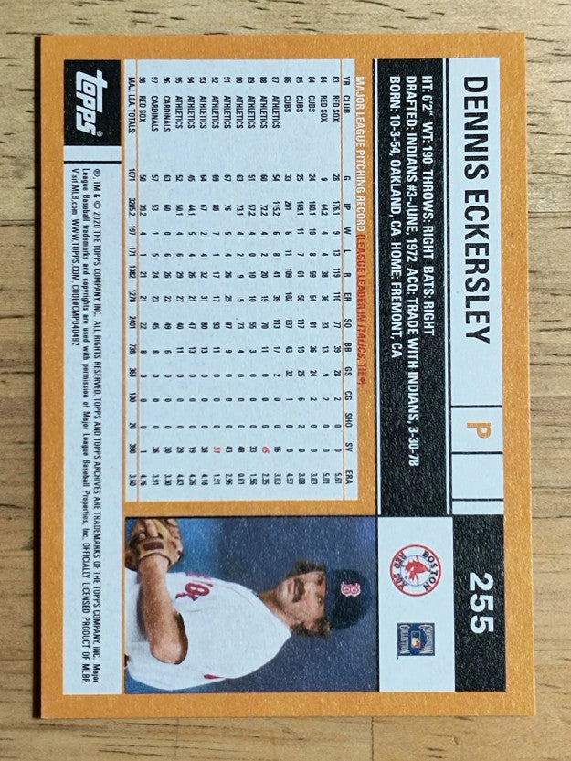 2020 Topps Archives #255 Dennis Eckersley