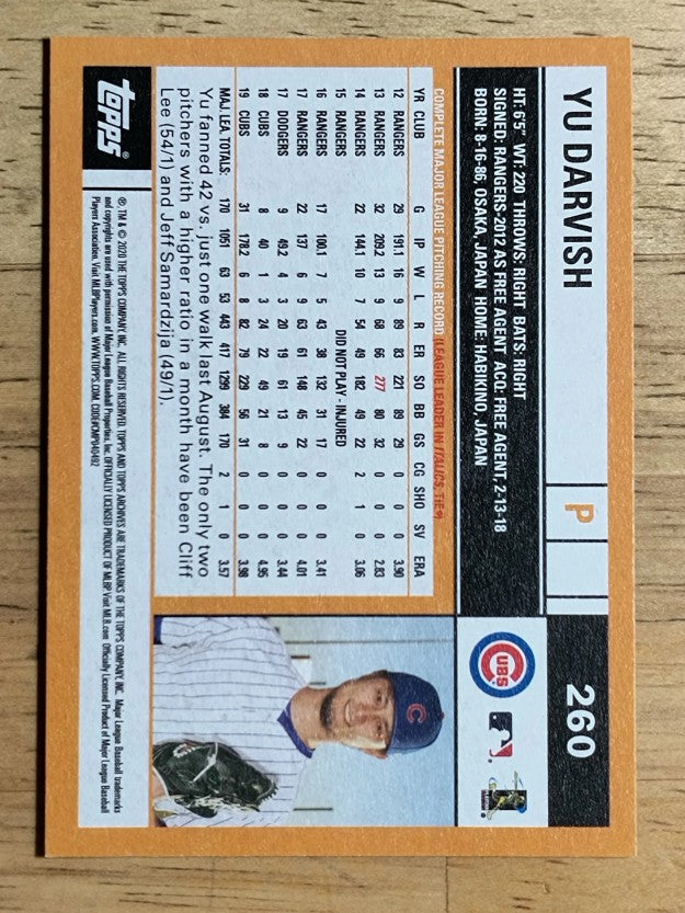 2020 Topps Archives #260 Yu Darvish