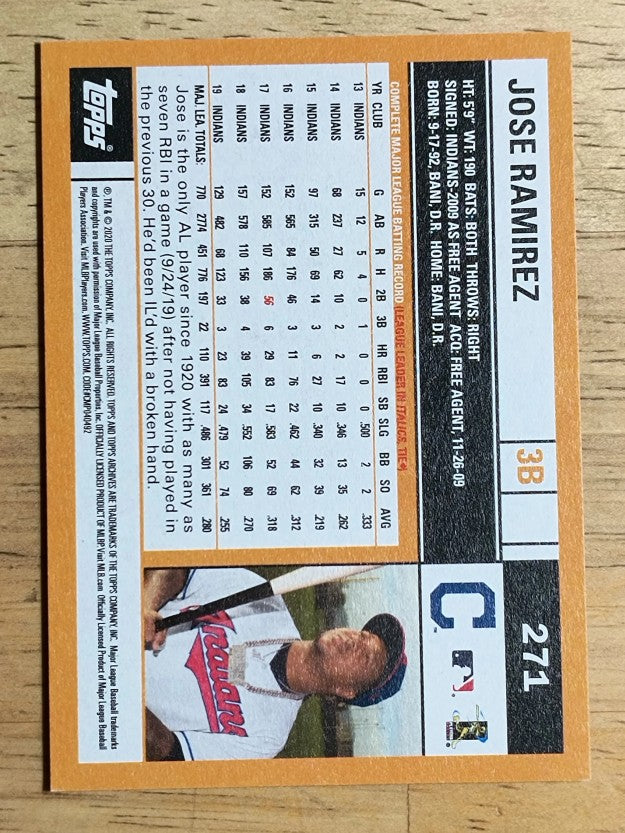 2020 Topps Archives #271 Jose Ramirez