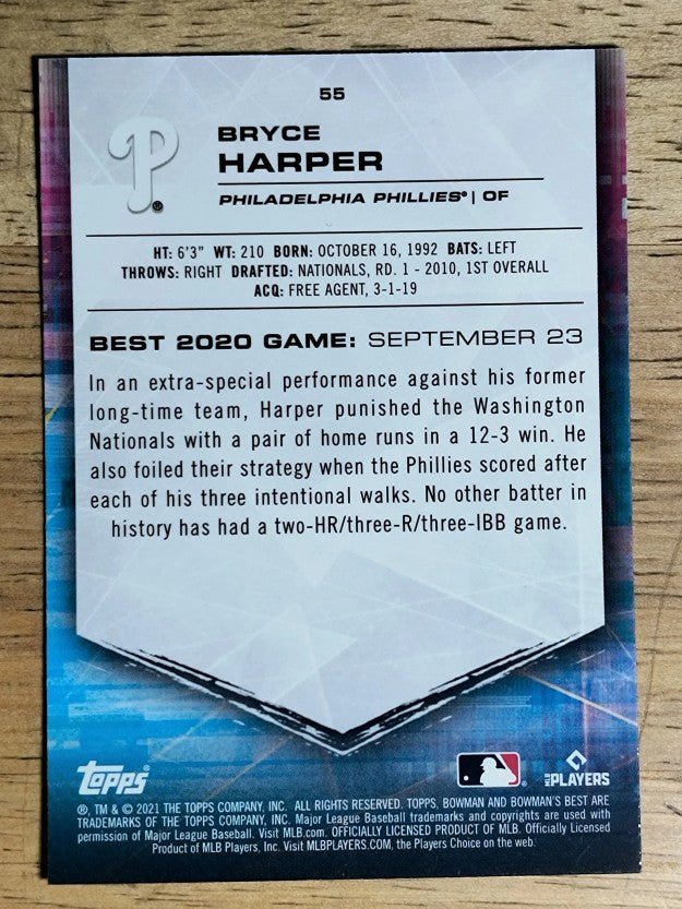 2021 Bowman's Best #55 Bryce Harper