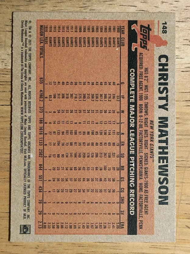 2021 Topps Archives #148 Christy Mathewson