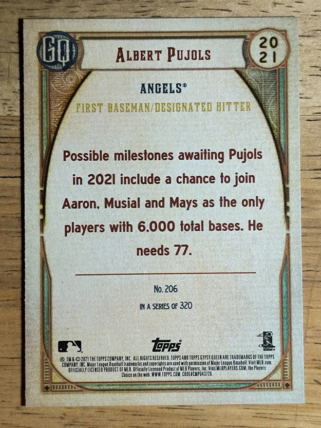 2021 Topps Gypsy Queen #206 Albert Pujols
