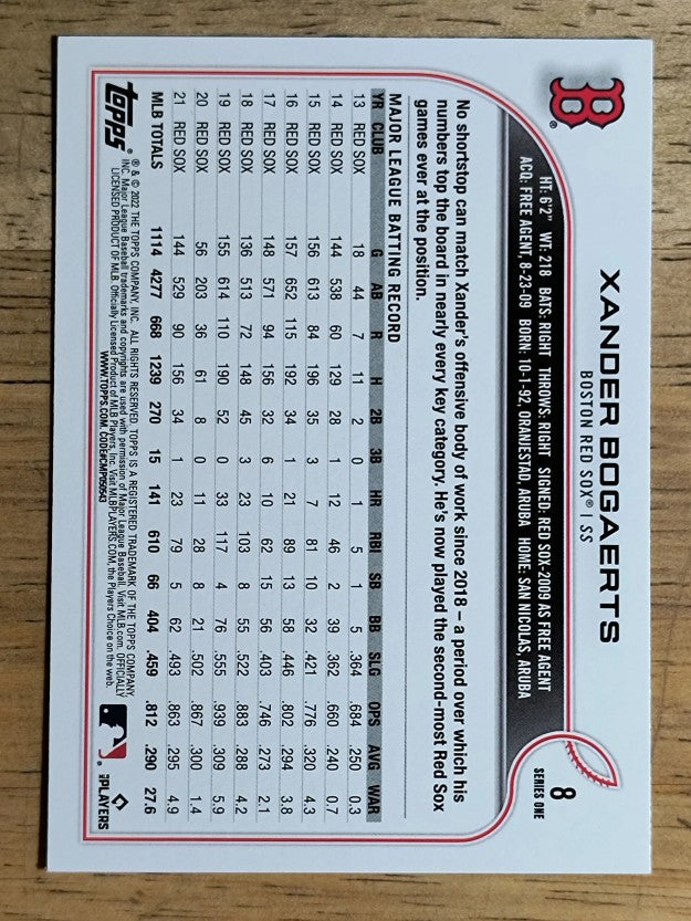 2022 Topps #8 Xander Bogaerts